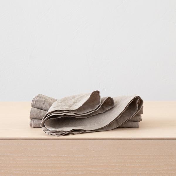 linenme Stone Washed Taupe Linen Napkin