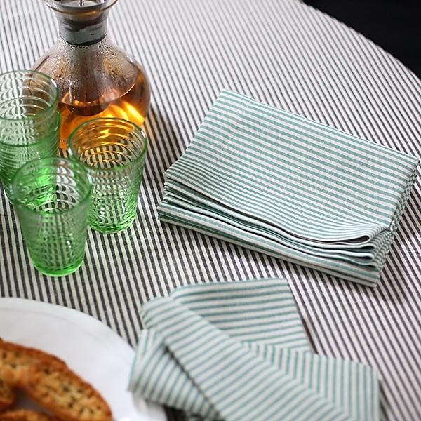 Linenme Tablecloth Black Striped Linen Jazz