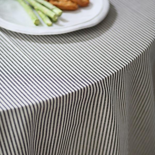Linenme Tablecloth Black Striped Linen Jazz