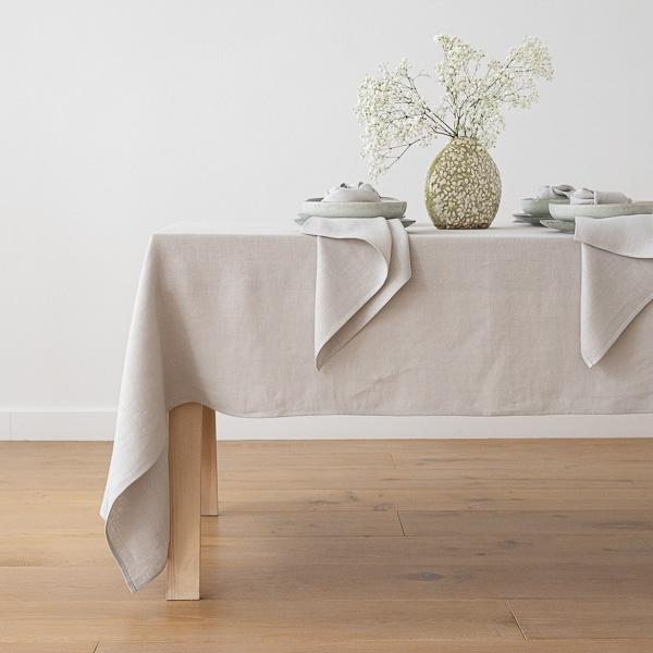 Linenme Tablecloth Silver Linen Lara