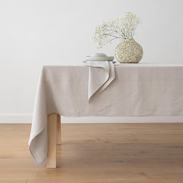 Linenme Tablecloth Silver Linen Lara