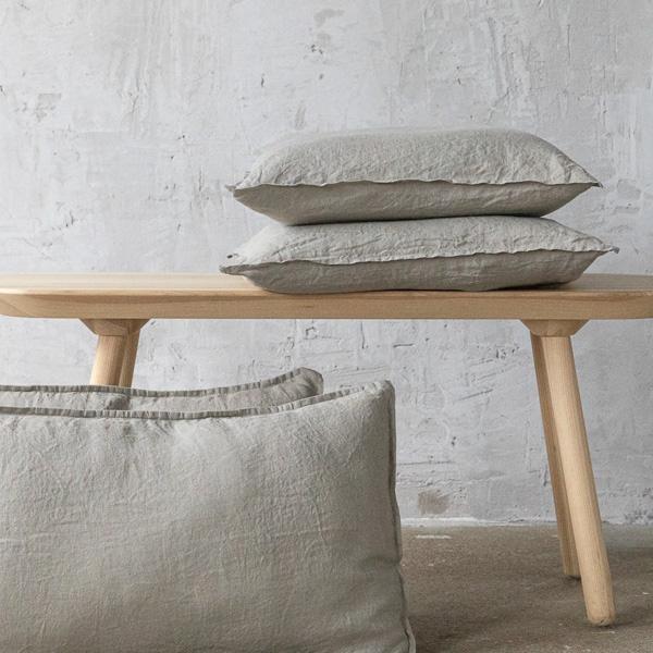 Linenme Taupe Linen Cushion Cover Stone Washed