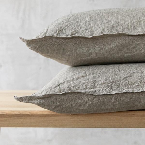 Linenme Taupe Linen Cushion Cover Stone Washed