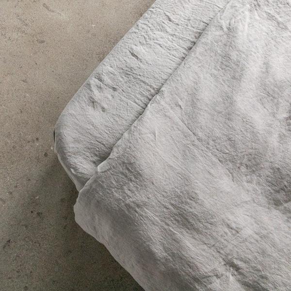 Linenme Taupe Linen Fitted Sheet Stone Washed