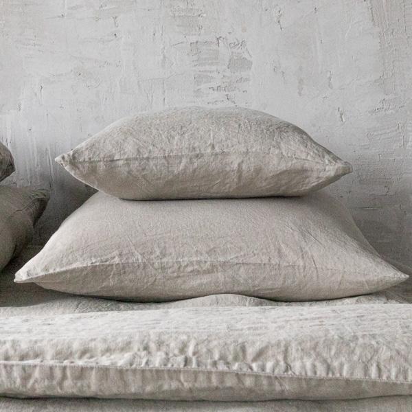 Linenme Taupe Stone Washed Bed Linen Pillow Case