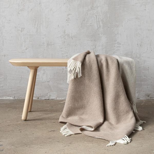 Linenme Taupe Wool Throw Roberto