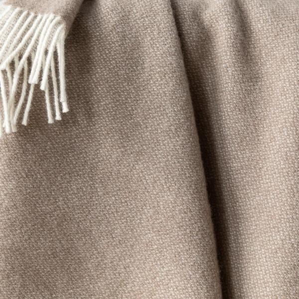 Linenme Taupe Wool Throw Roberto