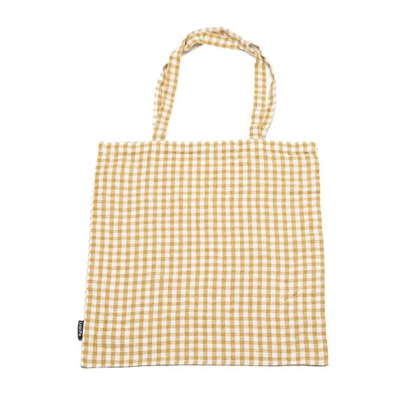 Linenme Tote Bag Antique Gold Gingham