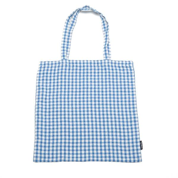 Linenme Tote Bag Blue Gingham