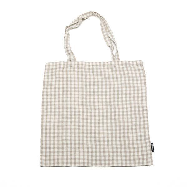 Linenme Tote Bag Natural Gingham