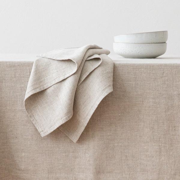 Linenme Twill Linen Napkin Beige