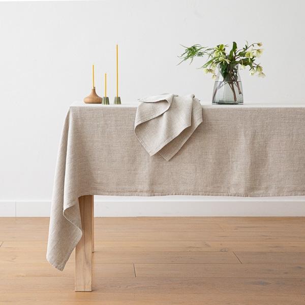 Linenme Twill Linen Tablecloth Beige