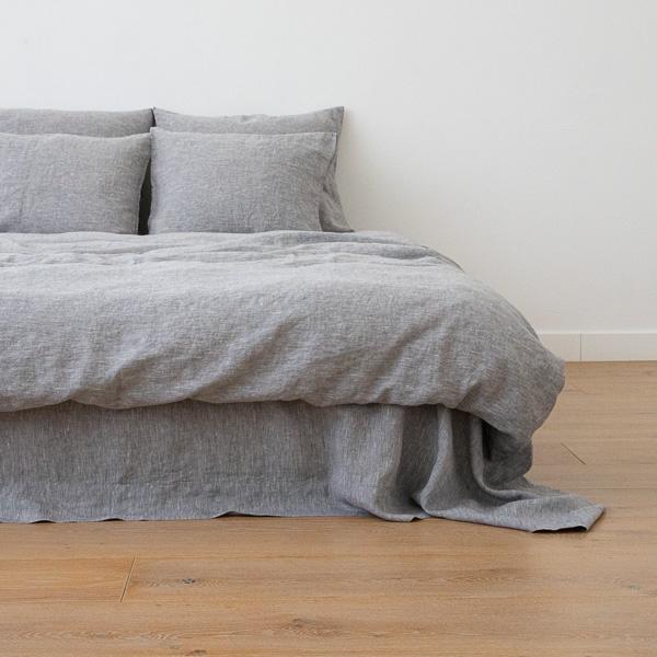 linenme Washed Bed Linen Duvet Melange Graphite