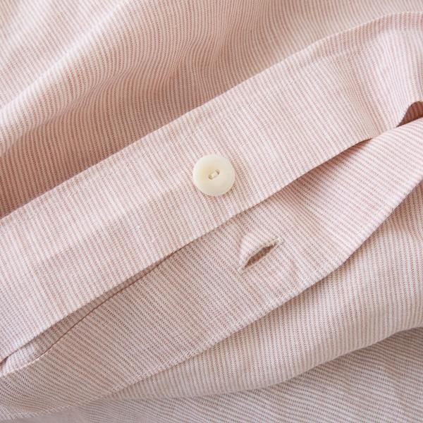 Linenme Washed Bed Linen Duvet Pinstripe Rosa
