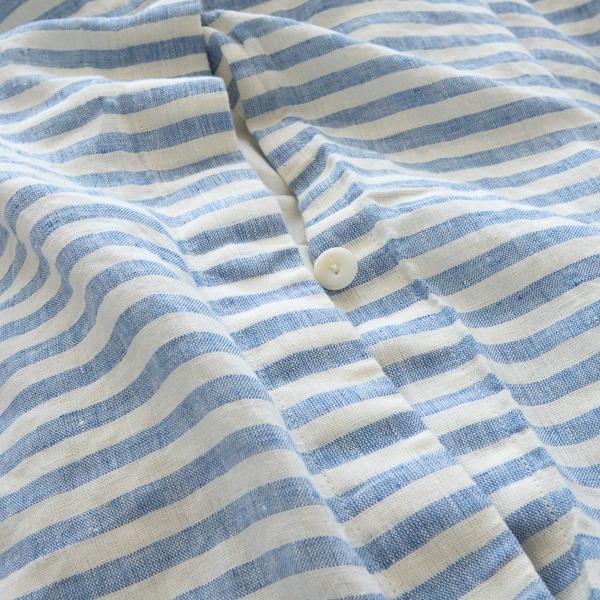 Linenme Washed Bed Linen Duvet Ticking Stripe Blue
