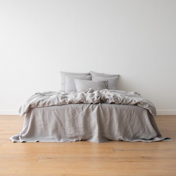 Linenme Washed Bed Linen Flat Sheet Cool Grey