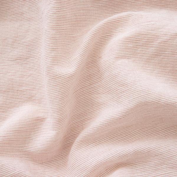 Linenme Washed Bed Linen Flat Sheet Pinstripe Rosa