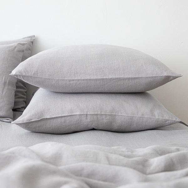 linenme Washed Bed Linen Pillow Case Cool Grey