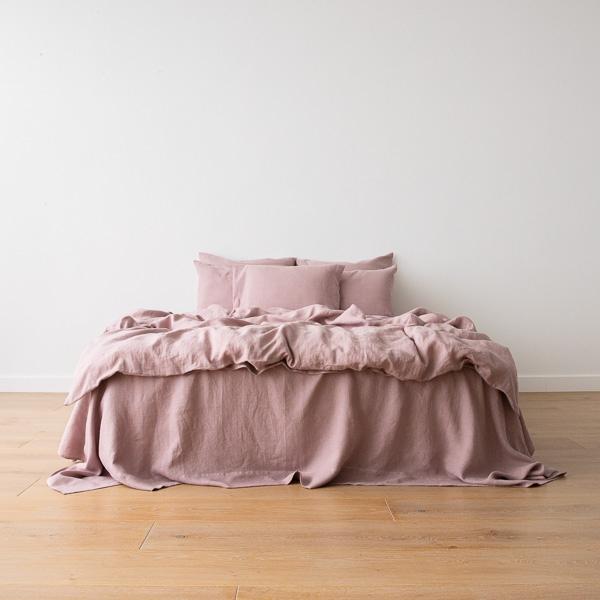 Linenme Washed Bed Linen Pillow Case Dusty Rose