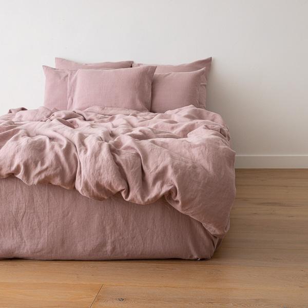 Linenme Washed Bed Linen Set Dusty Rose