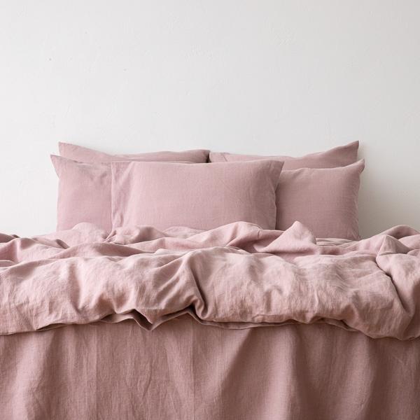 linenme Washed Bed Linen Set Dusty Rose
