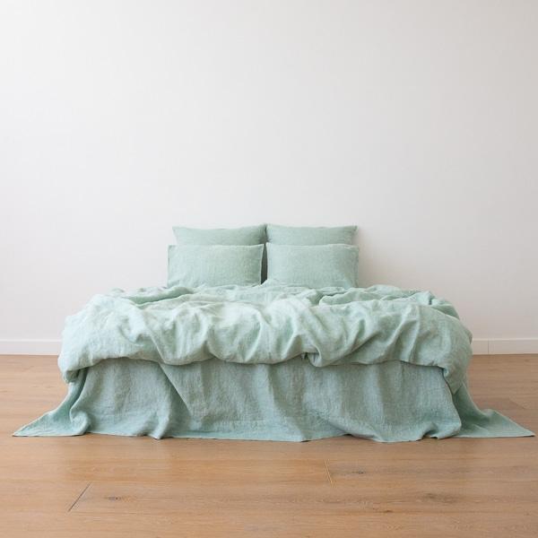 Linenme Washed Bed Linen Set Melange Mint