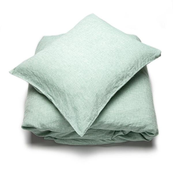 Linenme Washed Bed Linen Set Melange Mint