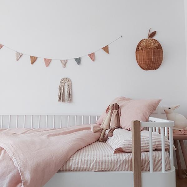 Linenme Washed Bed Linen Set Melange Rosa