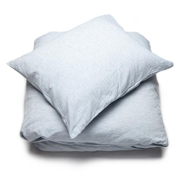 Linenme Washed Bed Linen Set Pinstripe Blue