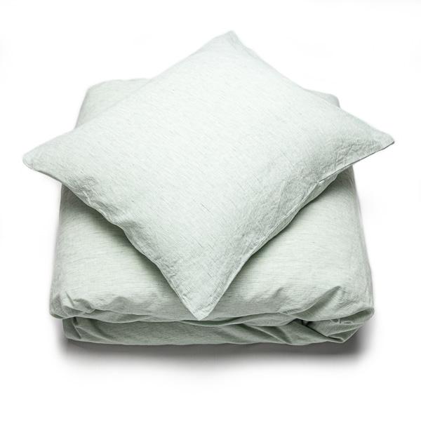 Linenme Washed Bed Linen Set Pinstripe Mint