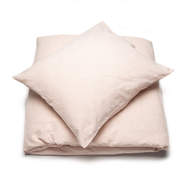 Linenme Washed Bed Linen Set Pinstripe Rosa