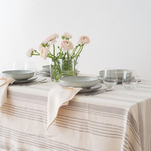 Linenme Washed Linen Tablecloth Cream Linum