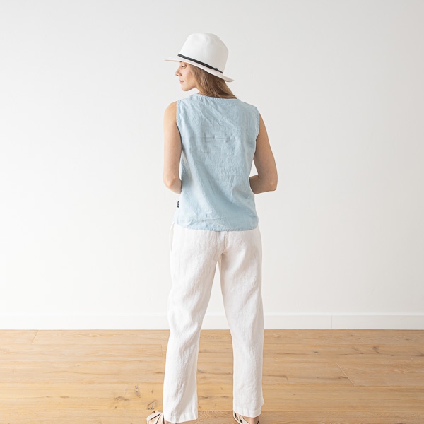 Linenme Washed Linen Tank Top Anthracite Alice