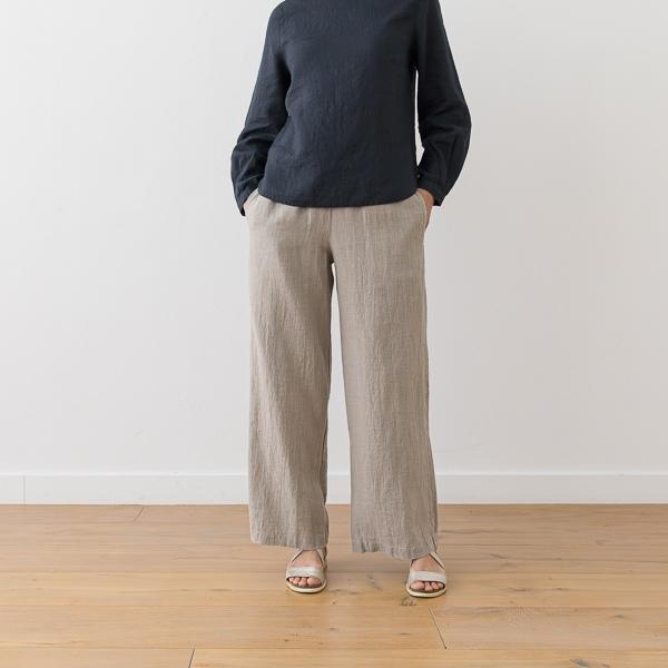Linenme Washed Natural Linen Trousers Ruth