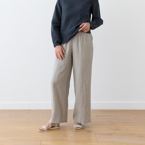 Linenme Washed Natural Linen Trousers Ruth