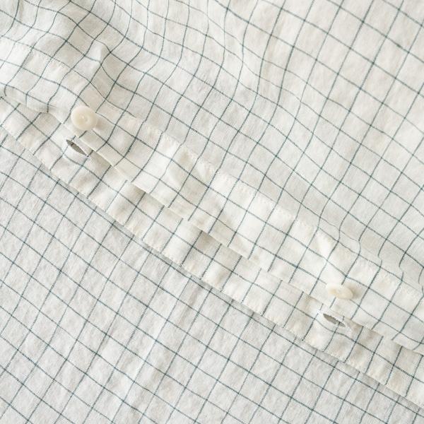 Linenme White Arctic Check Washed Bed Linen Duvet