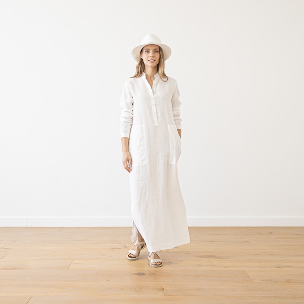 Linenme White Linen Dress Dona