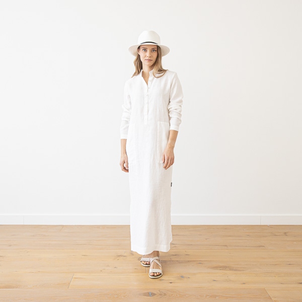linenme White Linen Dress Dona