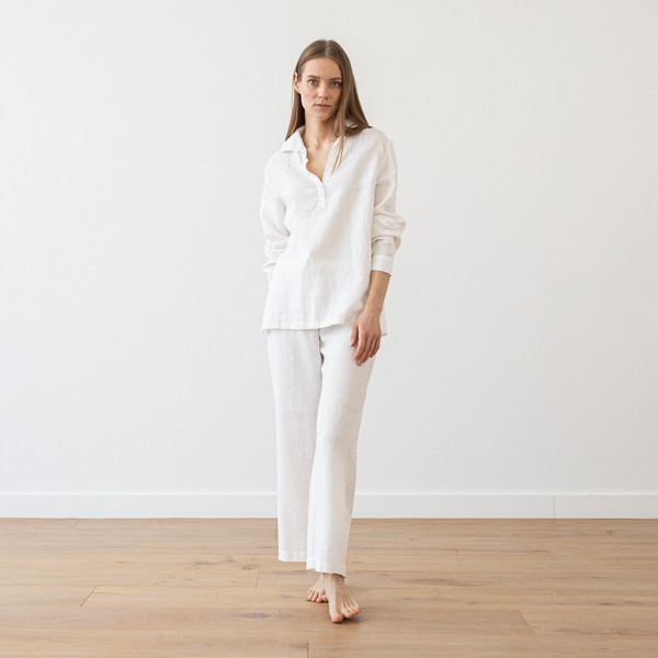 Linenme White Linen Pyjama Alma
