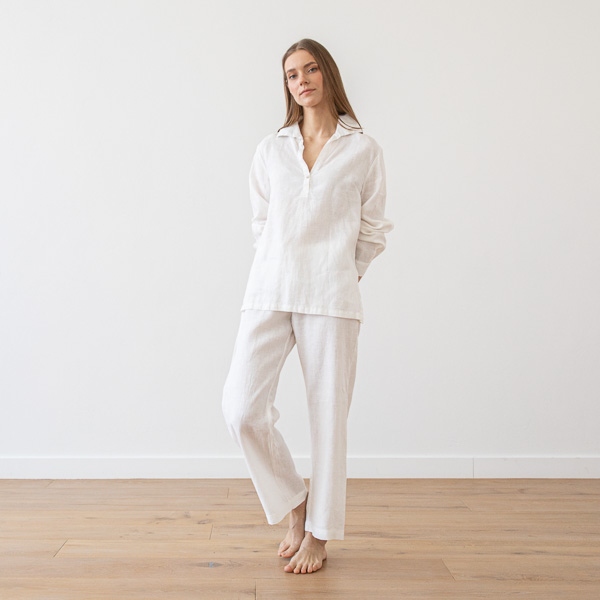 Linenme White Linen Pyjama Alma