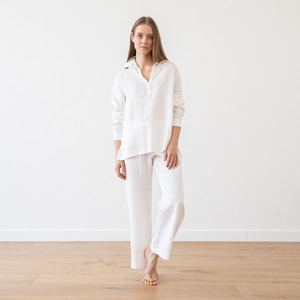 linenme White Linen Pyjama Alma