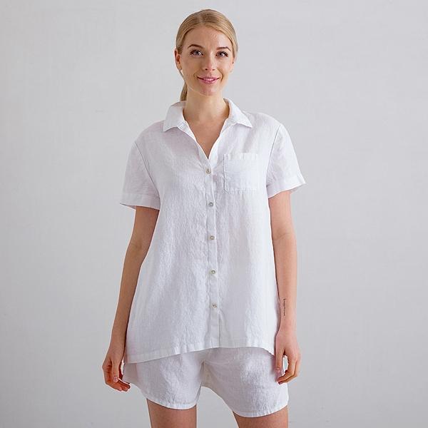 Linenme White Linen Pyjama Emilia