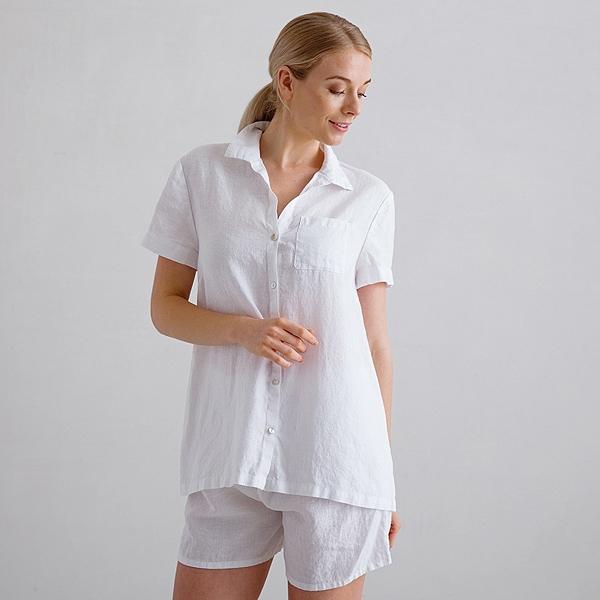 Linenme White Linen Pyjama Emilia