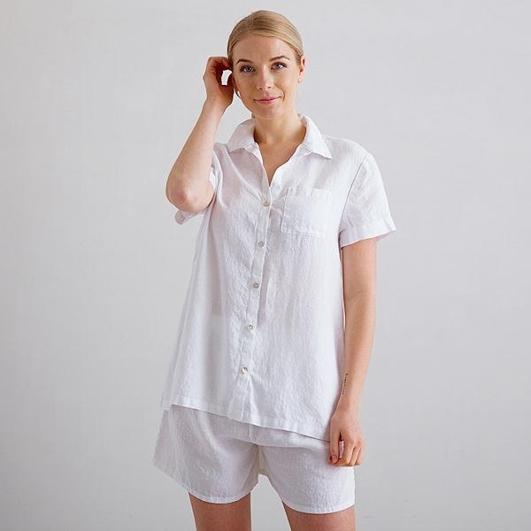 Linenme White Linen Pyjama Emilia