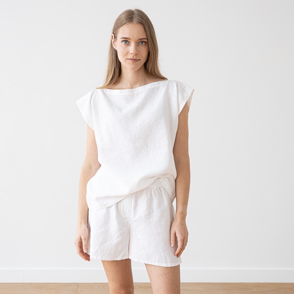 linenme White Linen Pyjama Paulina