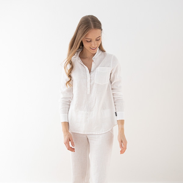 linenme White Linen Shirt Fabio