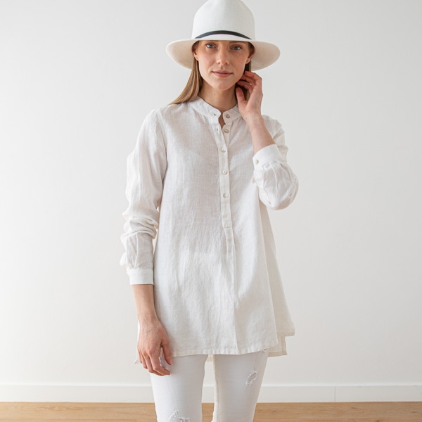 linenme White Linen Shirt Paolo