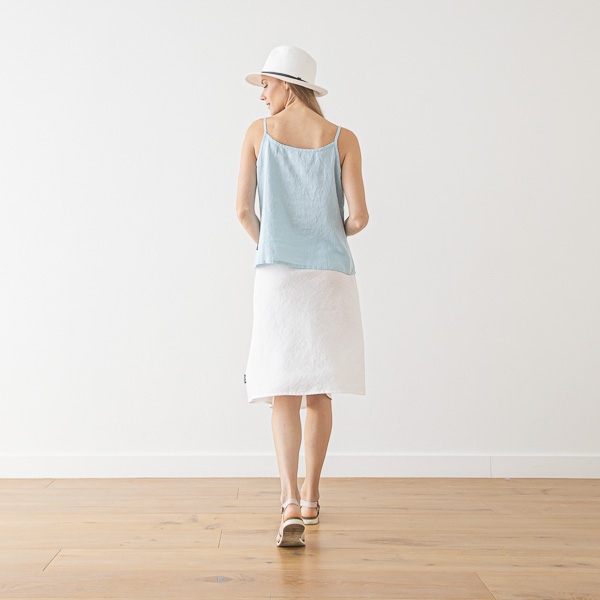 Linenme White Linen Skirt Alma
