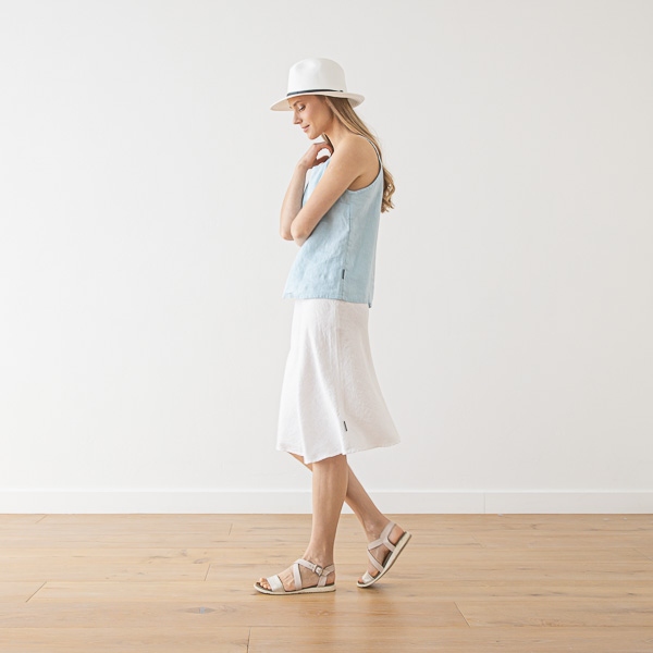 Linenme White Linen Skirt Alma