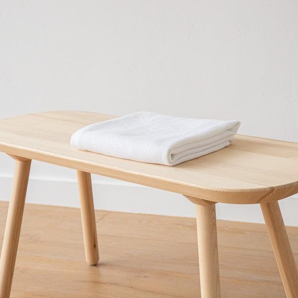 Linenme White Linen Waffle Bath Towel Washed